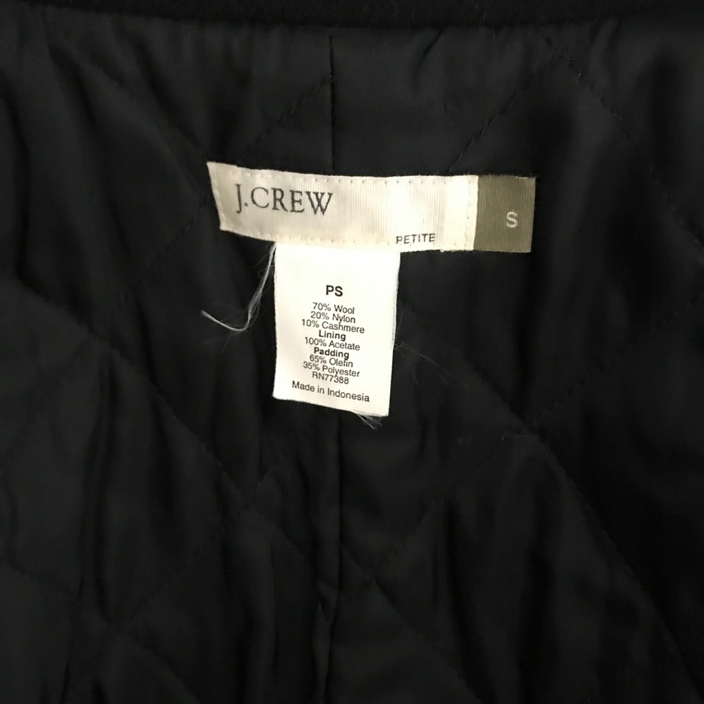J. Crew Double Breasted Black Wool Blend Peacoat - Picture 4 of 8